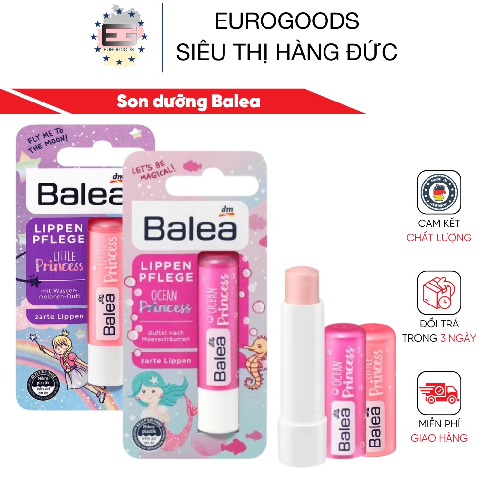 Son dưỡng cho bé ⚡ GIÁ CỰC TỐT ⚡ Son dưỡng Balea Little/Ocean Princess 4,8g của Đức mùi hương trái cây, giàu vitamin E