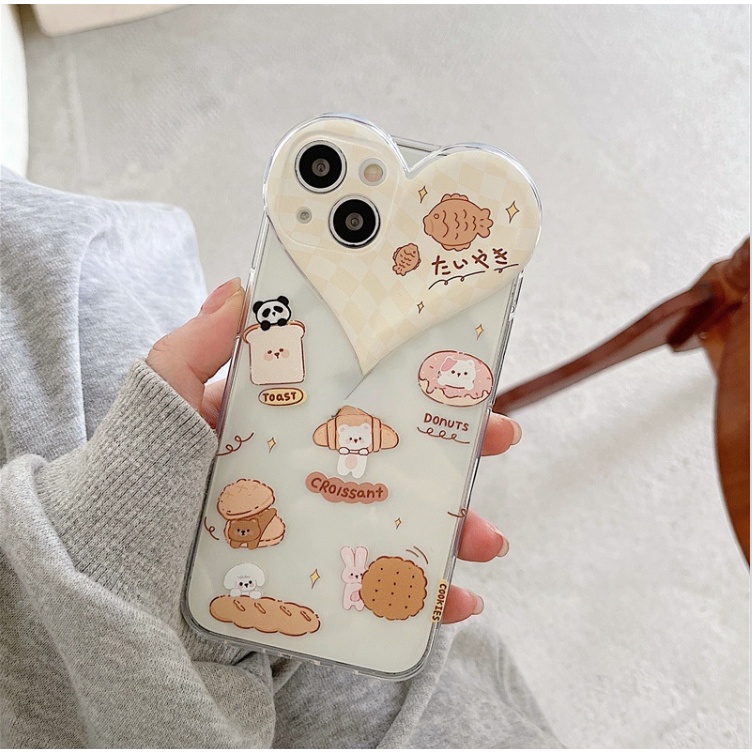 Ốp lưng iphone Ốp Điện Thoại Trong Suốt Họa Tiết Động Vật Bánh Mì Cho Apple iphone 13 xs/7/8/Pro/Max/Mini Dinuo case