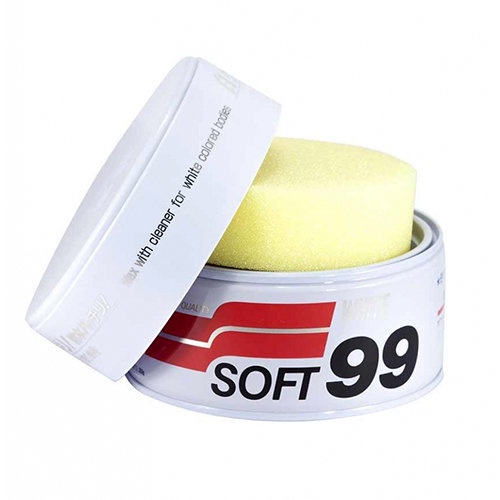 Sáp Vệ Sinh, Phủ Bóng Sơn Xe Ôtô Màu Trắng White Soft Wax Soft99 W-3 350gr