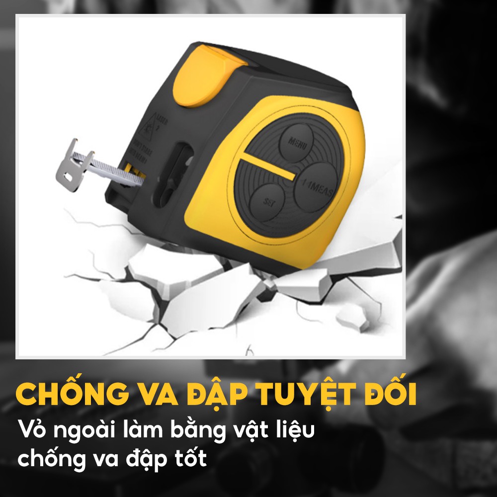 Thước đo đa năng laser 2 trong 1 cuộn thép Deli DL4172A - Cam kết chính hãng - Bảo hành 12 tháng 1 đổi 1