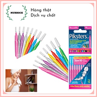Bàn chải kẽ răng loại thẳng Piksters UK Anh Quốc hộp 10 cây