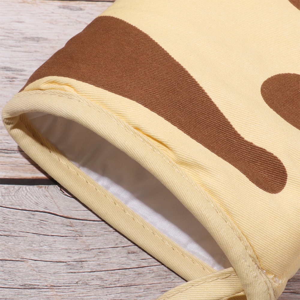 CONOPERY Găng Tay Cotton Cách Nhiệt Chống Trượt Chống Bỏng Hình Chân Mèo Hoạt Hình