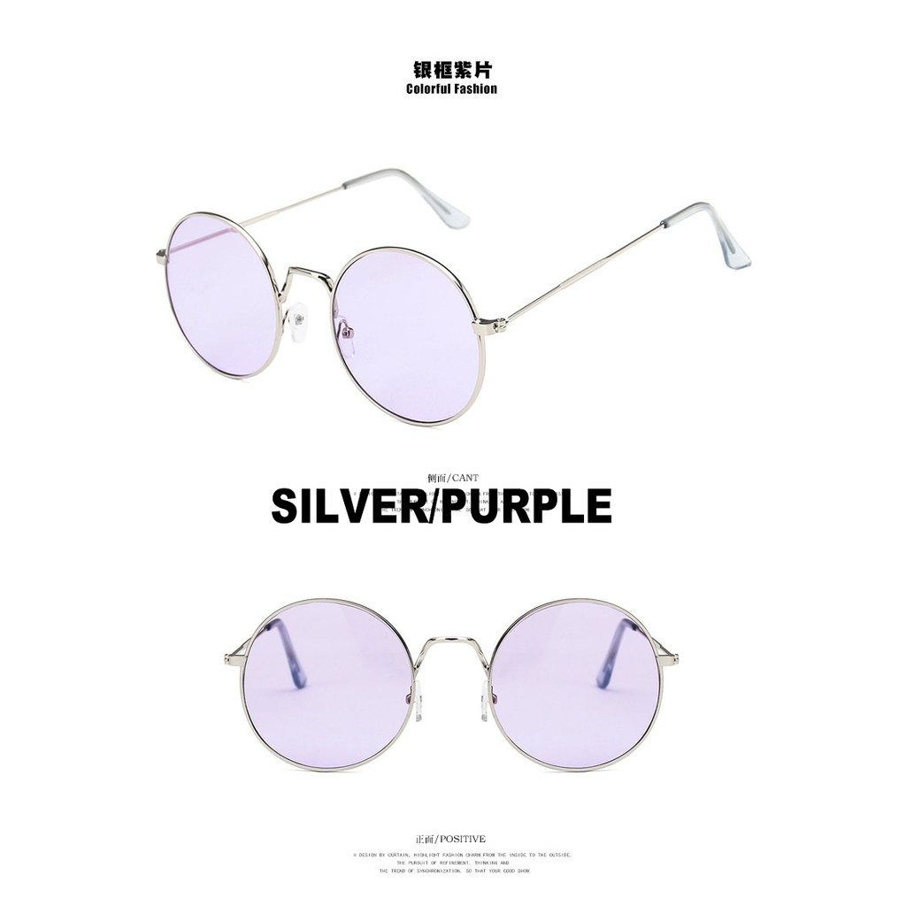 Kính mát tròn gọng kim loại thời trang sành điệu cho nữ
