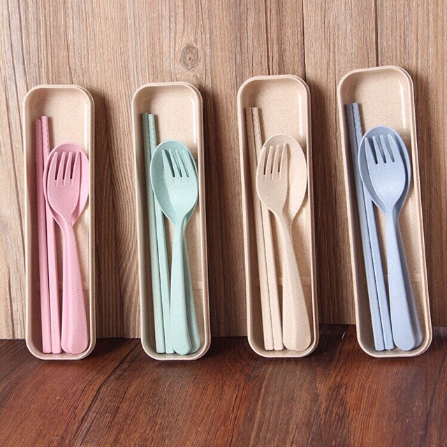 Combo bát ăn dặm và bộ thìa dĩa đũa lúa mạch