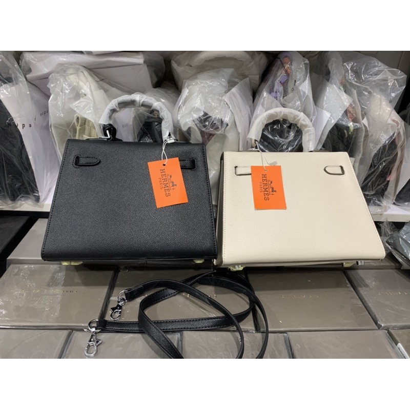 Túi Kelly tag bạc sz 25cm