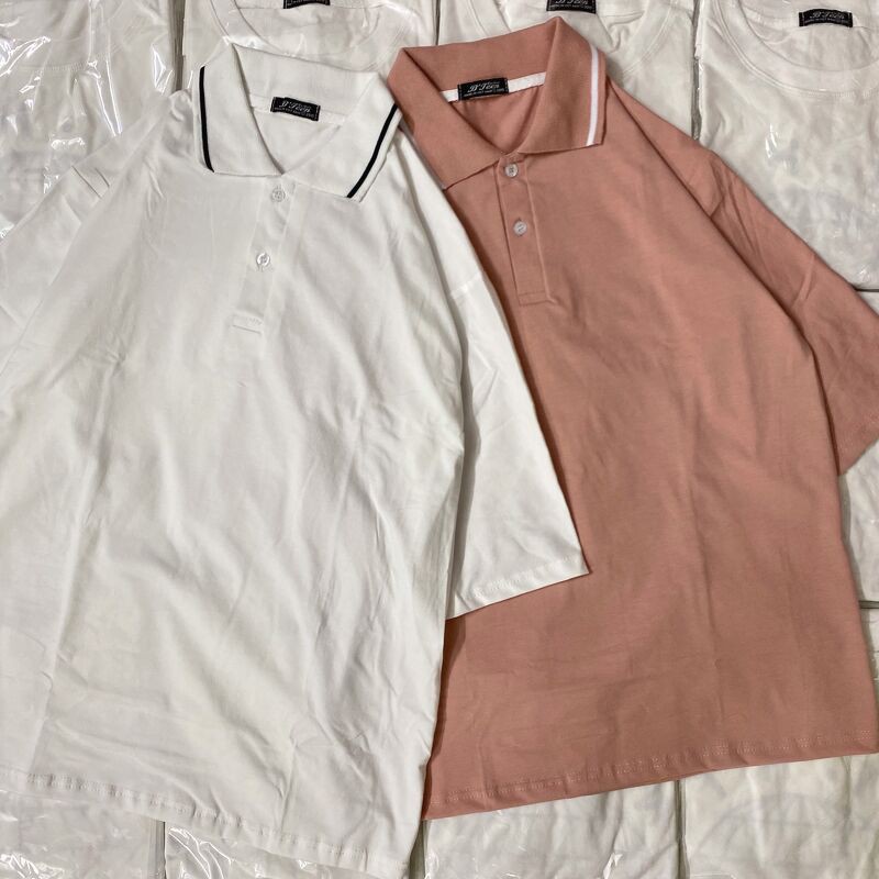 Áo thun polo trơn tay lỡ vải cotton unisex giá sỉ form rộng TT101 Miucho