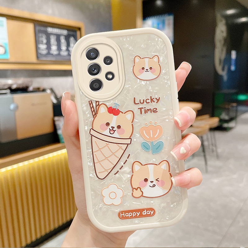 Cute Shell Pattern Bear Rabbit Phone Case For Samsung Galaxy A52 4G A52 5G A52s 5G A32 4G A50 A30s A50s A22 4G M22 4G M32 4G A51 4G A02s A03s Shockproof Soft Back Cover