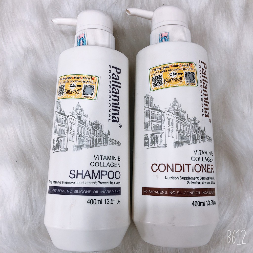 Bộ gội xả bổ xung collagen keratin PALLAMINA 400ML cho tóc hư tổn