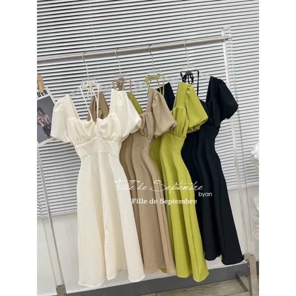 1tặng1•Đầm maxi cột dây cổ chất Quảng châu