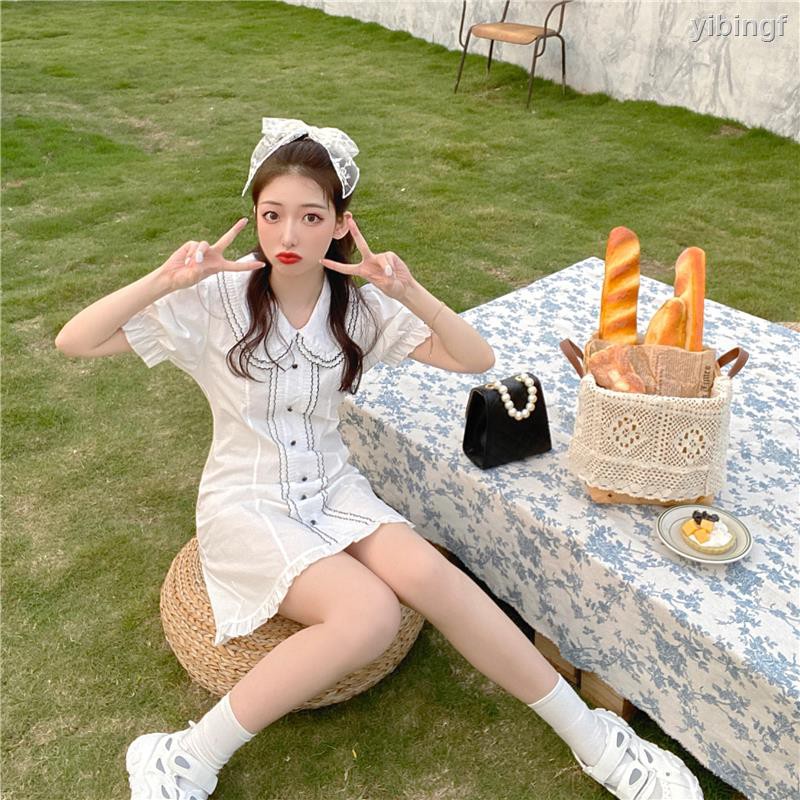 Đầm Ngắn Phối Bèo Nhún Kiểu Retro Pháp Thời Trang 2020 Cho Nữ | BigBuy360 - bigbuy360.vn