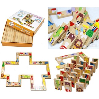 Bộ Domino tìm cặp giống nhau Domino solitaire 28 thanh gỗ