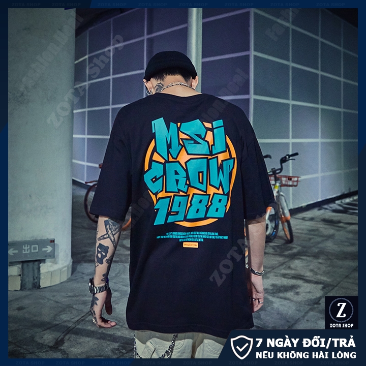 Áo thun tay lỡ ZOTA, áo dáng rộng freesize phù hợp cả nam/nữ in MSI TL606