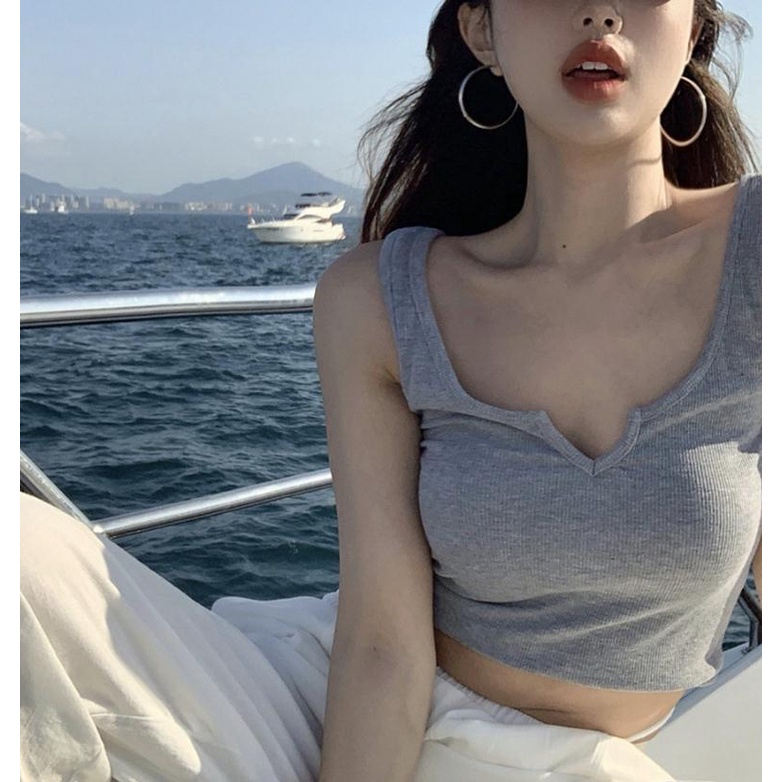 One Áo Hai Dây Croptop Có Mút Đệm Ngực Thời Trang