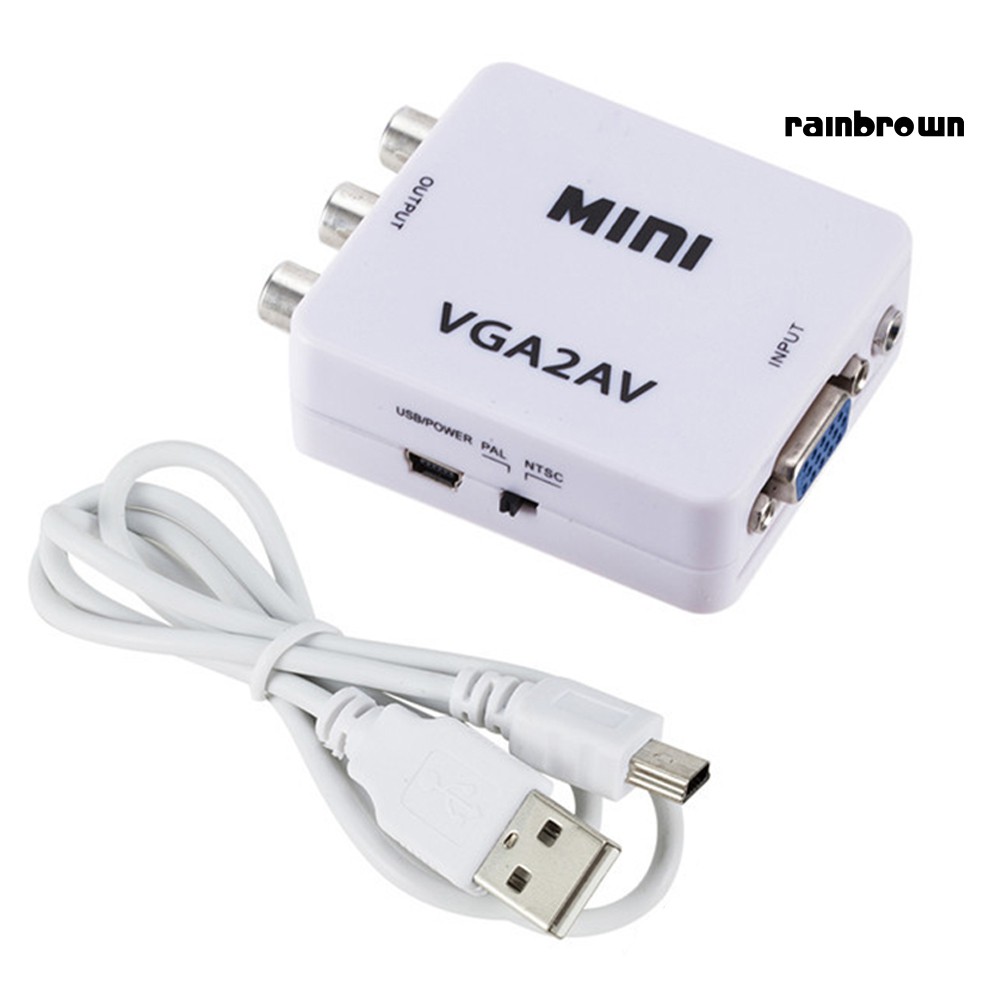 Bộ Chuyển Đổi Âm Thanh / Rxl / 1080p Mini Vga Sang Rca / Av / Cvsb + Phụ Kiện