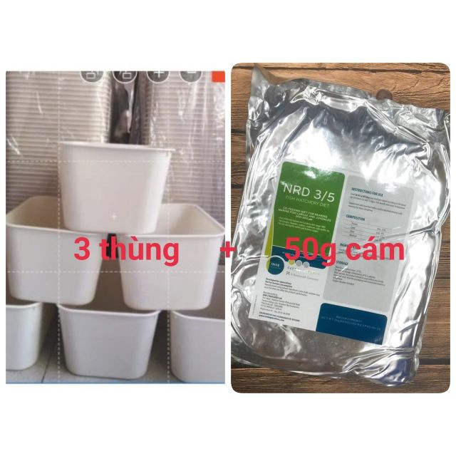 combo 3-5 thùng kem nhựa trắng đen và 50g cám 3/5 - Giao hàng hỏa tốc TPHCM