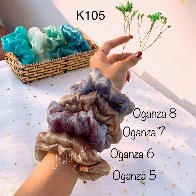 Cột tóc vải Scrunchies siêu nhún Oganza