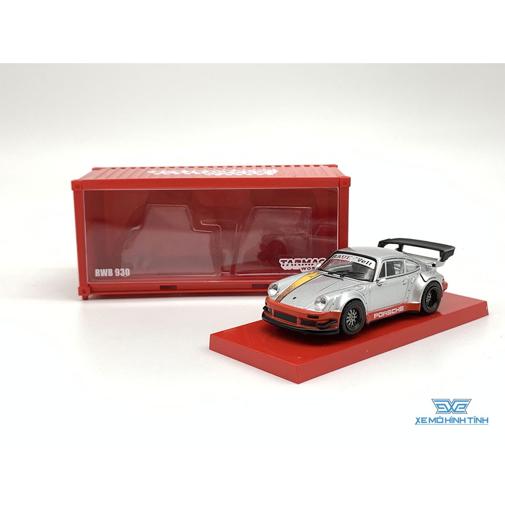 Xe mô hình Porsche RWB 930 China Special Edition 1:64 Tarmac Works ( Bạc Viền Đỏ )