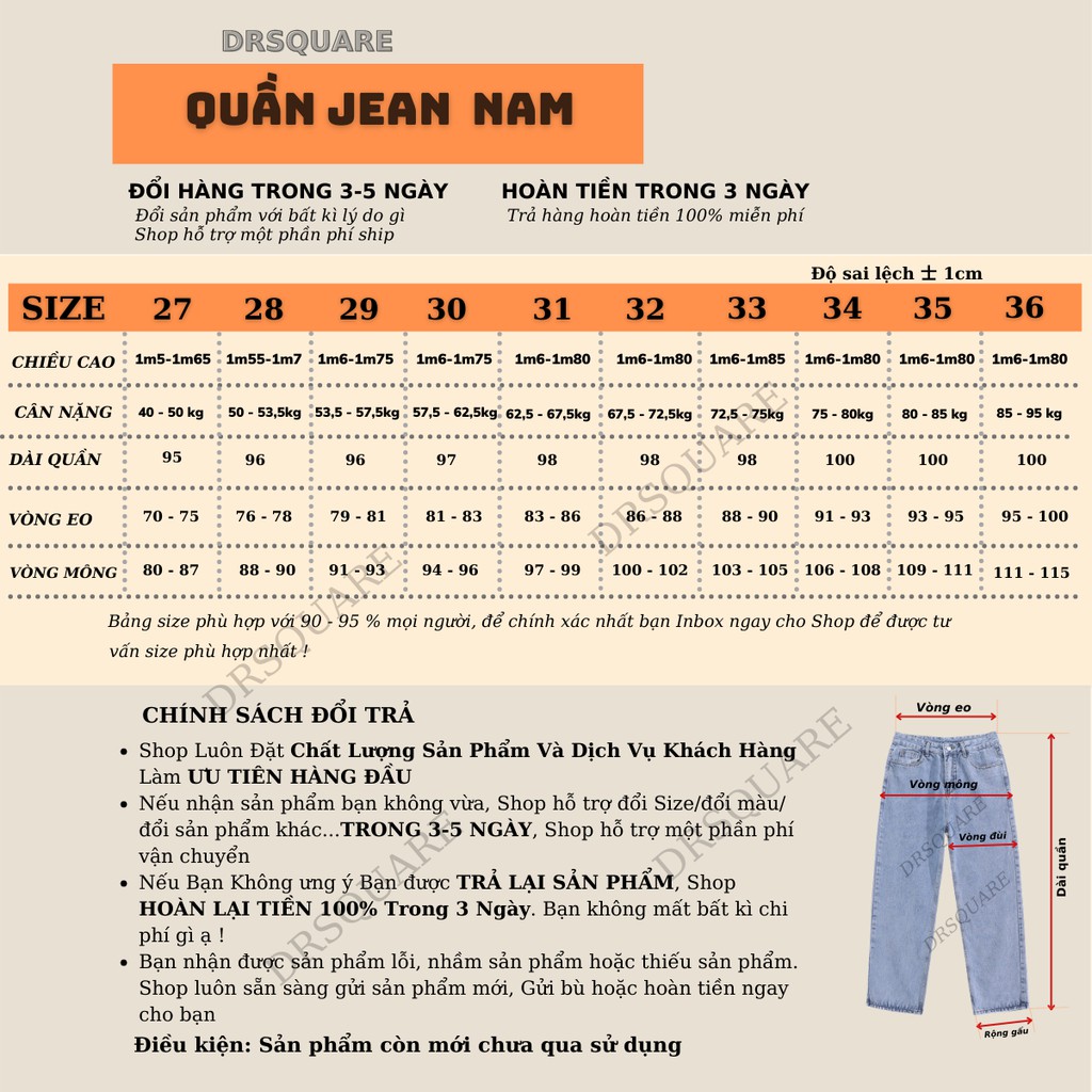 Quần Jean baggy Nam, nữ, quan bò jeans xanh trơn, ống suông, đứng, style Hàn Quốc phom rộng TR01