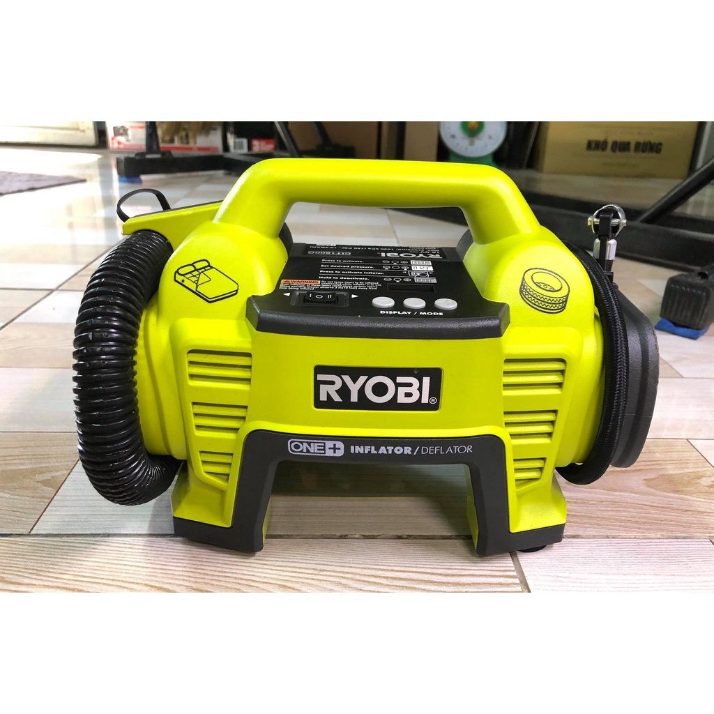 Máy bơm xe ôtô xạc pin Ryobi CIT1800G 18v 2ah full pin + sạc mới 95% giá rẻ hàng bãi Úc zin 100%