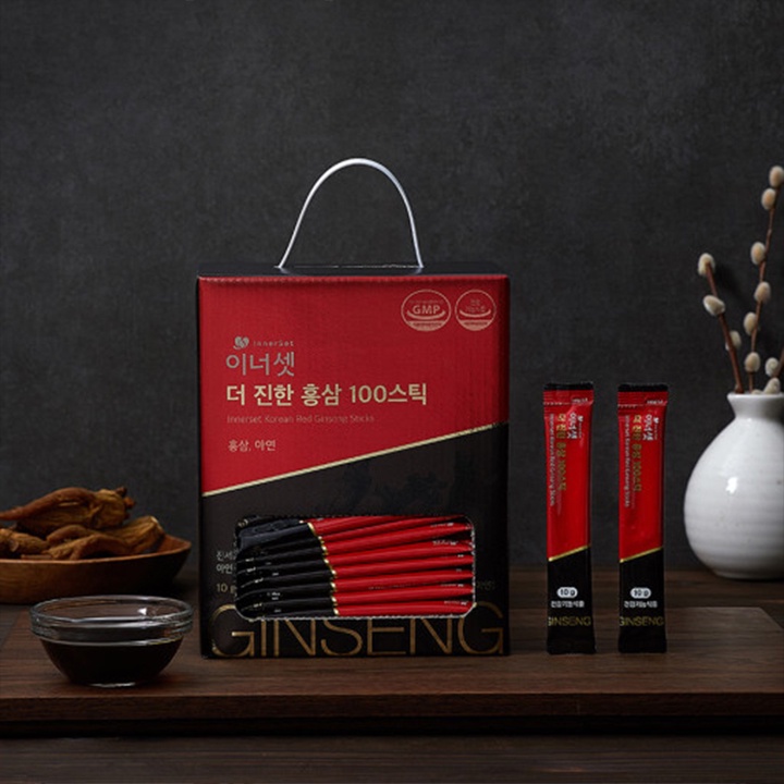 Hộp 100 Gói Nước Hồng Sâm Innerset Korean Red Ginseng Sticks 10g/gói - K2V Shop