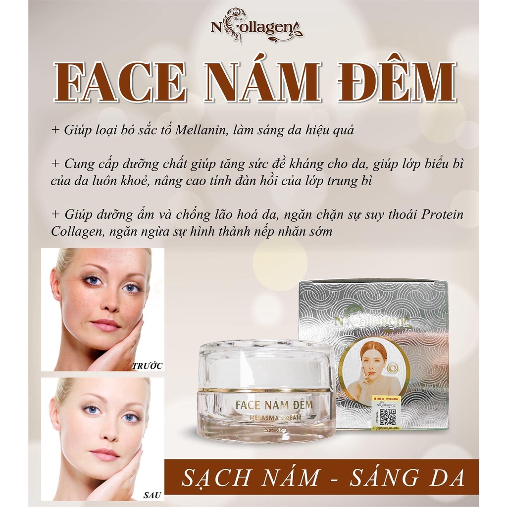 [Chính Hãng] Kem Face Nám Đêm N Collagen - Kem Face Giảm Thâm Nám