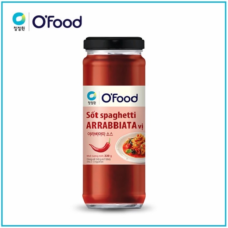 Sốt spaghetti Arrabbiata O'Food 220g