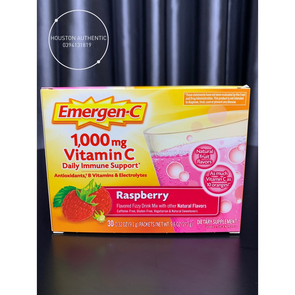 Bột Sủi C tăng đề kháng Emergen-C 1000mg Vitamin C Super Orange hộp 30 gói _ Live mua hàng tại Mỹ