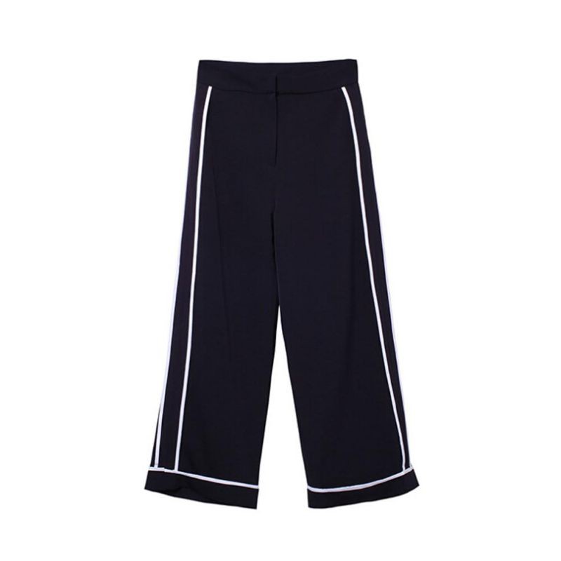 Set áo thun ngắn tay cổ tròn + quần dài ống rộng thời trang cho nữ | BigBuy360 - bigbuy360.vn