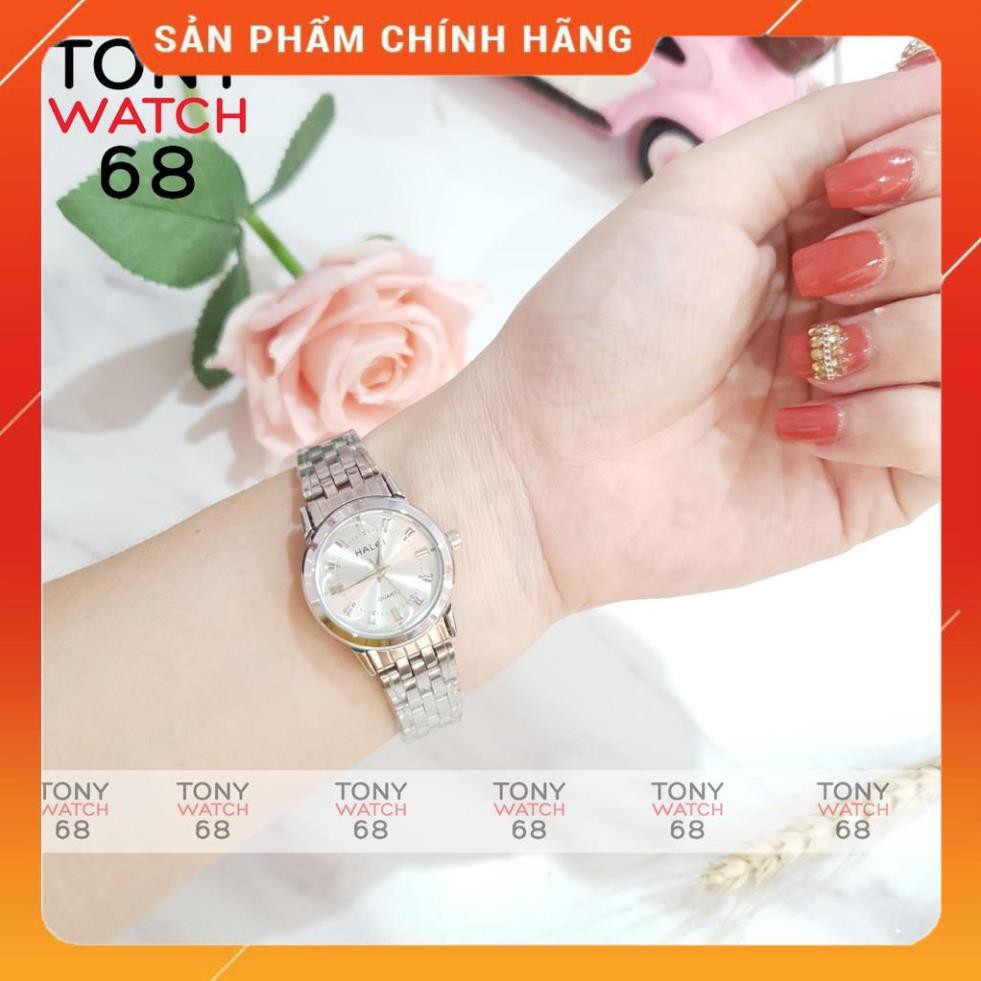 Hot!!! Đồng hồ cặp đôi nam nữ Halei mặt trắng dây da kim loại chính hãng Tony Watch 68 giá re