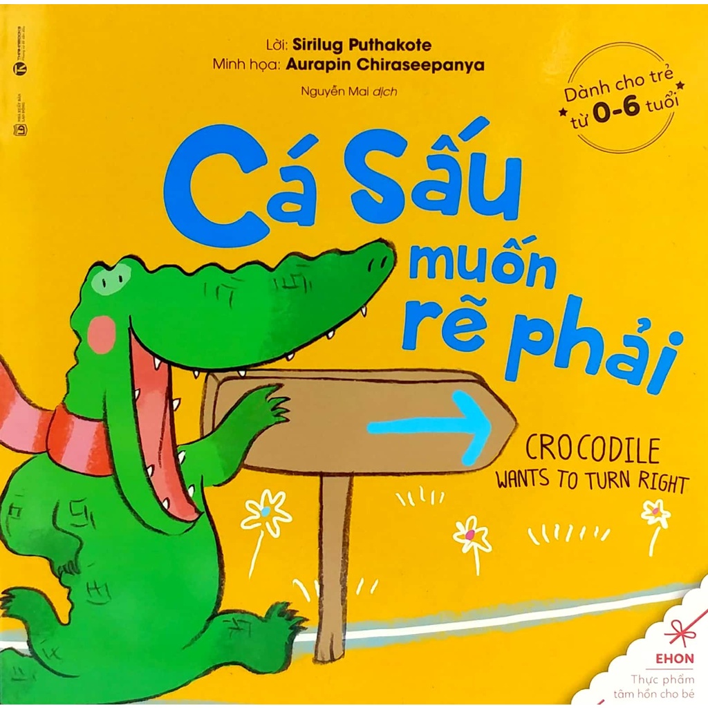 Sách Ehon - Cá Sấu Muốn Rẽ Phải (Tái Bản 2018)