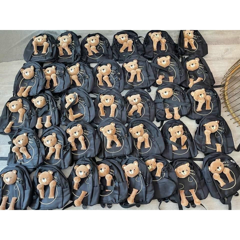 Balo cho bé mầm non mẫu giáo gấu nâu Teddy mới 2022 siêu nhẹ chống nước chống cho bé
