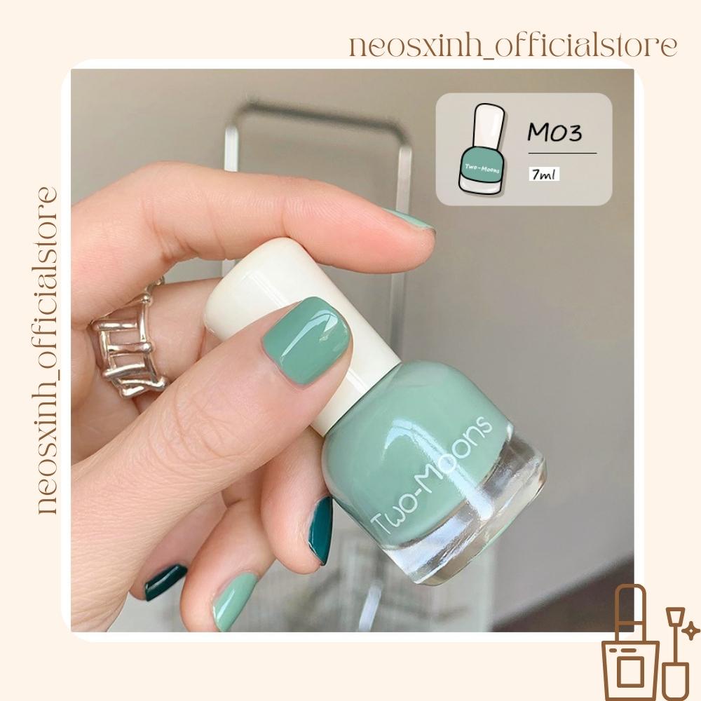 Sơn Móng Tay Twomoons Mini 7ml Màu Nude Đen Trắng Kim Tuyến Pastel Tím - Neosxinh Nails