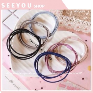 Nơ Dây 3 Chun Mảnh Buộc Tóc Chống Đứt Tóc