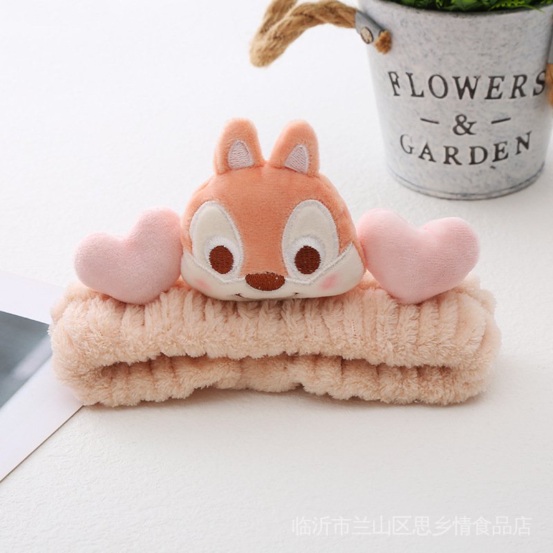 Băng Đô Cài Tóc Mặt Nạ Rửa Mặt Hình Gấu Hoạt Hình Chip 'n' Dale Nhồi Bông Dễ Thương Cho Bạn