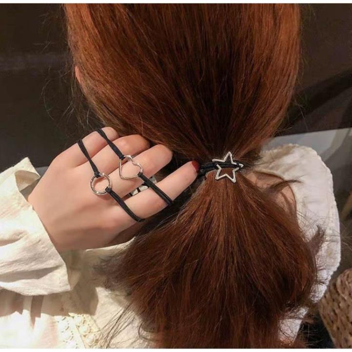 Dây buộc tóc MILASO chun buộc tóc nhiều màu phong cách Hàn Quốc họa tiết sao xinh xắn FAH-001331
