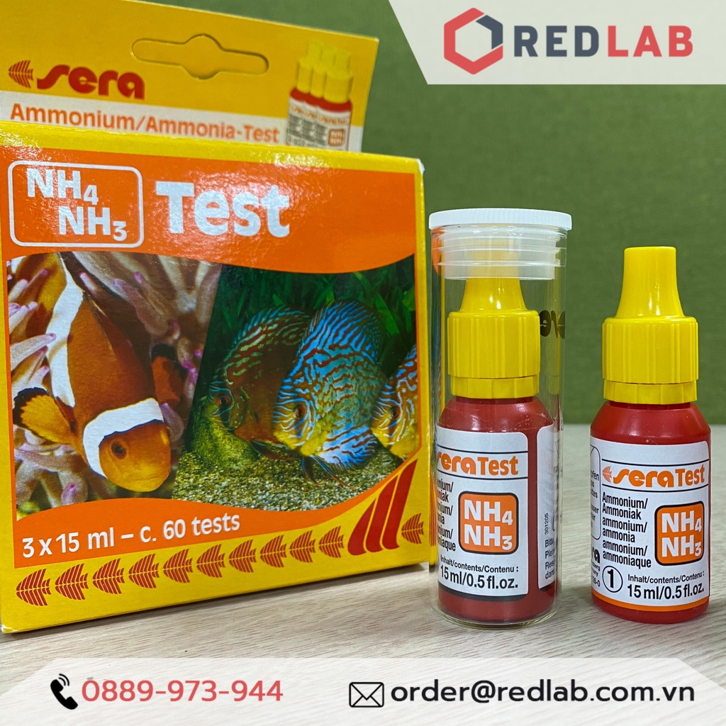 Bộ Test Sera NH4 / NH3 đo nhanh hàm lượng Amonia trong nước - Hàng chính hãng