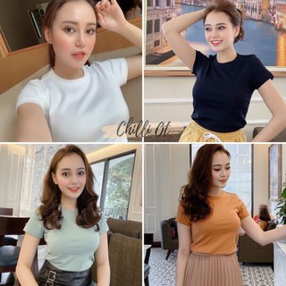 Áo thun cổ tròn❤freeship❤vnxk trơn màu full tag mác uni