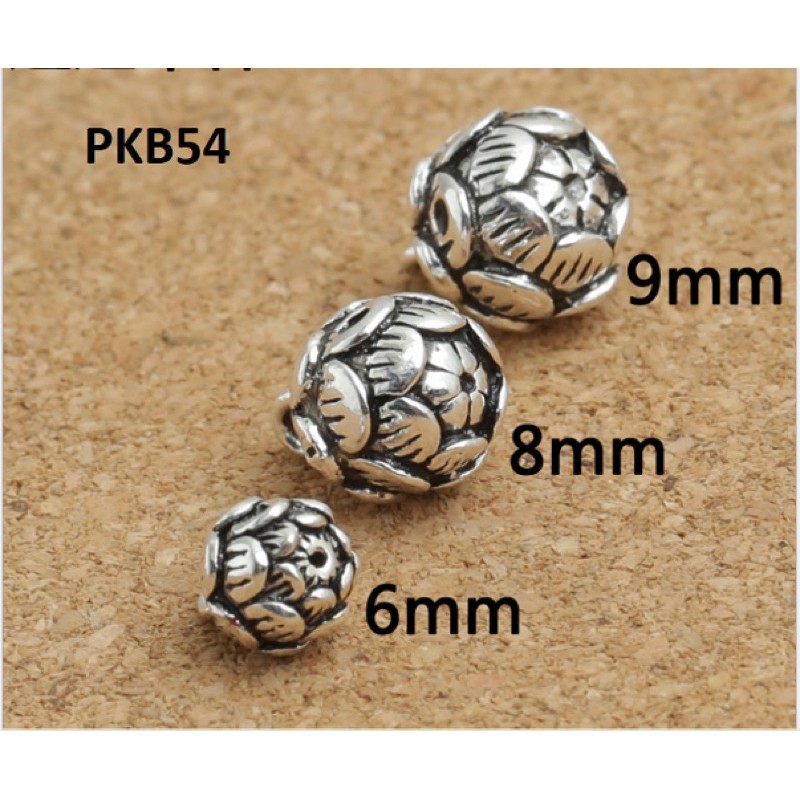 Charm Hoa sen Bạc S925 xỏ ngang