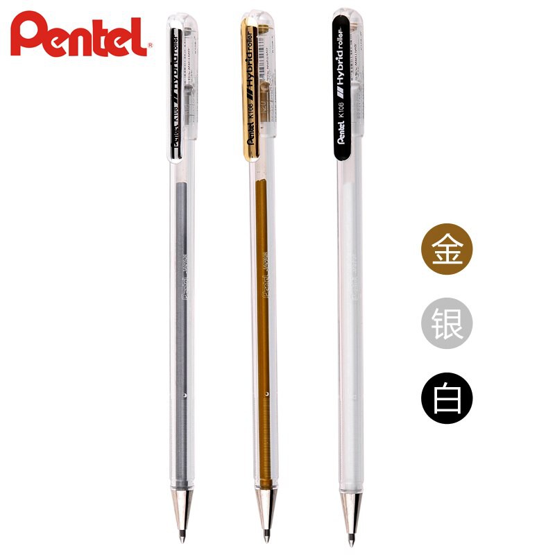 [Mua 1 tặng 1] Mua Bút nhũ Pentel Hybrid Roller - K108 tặng Xóa kéo FULLMARK (5mm*6m) CFB