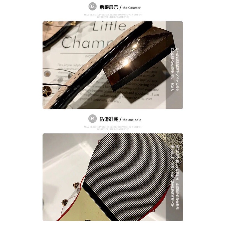 Giày Sandal Cao Gót Đế Dày Quai Chéo Thời Trang Nữ Sành Điệu