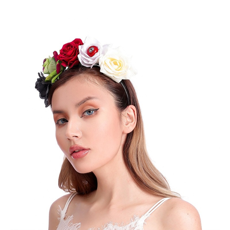 Băng Đô Cài Tóc Hình Vương Miện Hoa Hồng Handmade Phong Cách Gothic Sáng Tạo