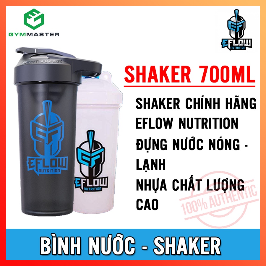 Bình Shaker - Bình Nước Thể Thao , Tập Gym Đưng Nước Nóng Lạnh 700ml Chính Hãng USA EFLOW NUTRITION