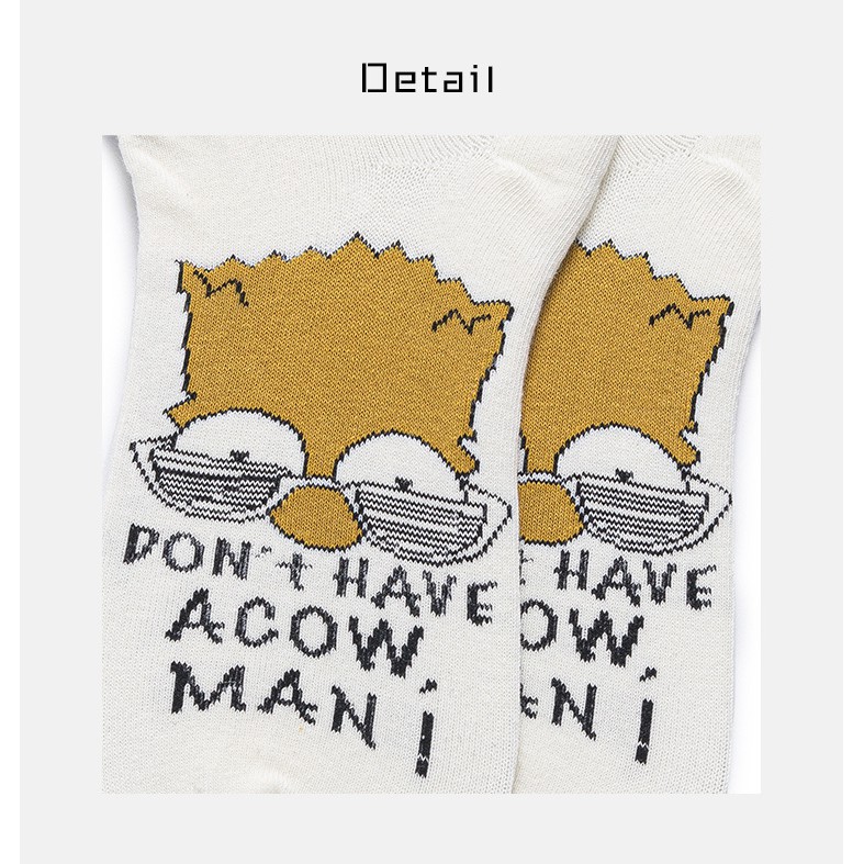 Tất cổ thấp In hình Hoạt hình Simpson Dễ thương Cao cấp Nhật Bản Vớ Cổ ngắn Nam nữ Unisex Họa tiết Cotton