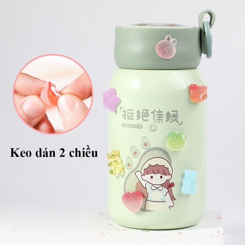 Sticker 3D nhũ lấp lánh dễ thương trang trí ốp điện thoại, bình nước có sẵn keo dán 2 chiều