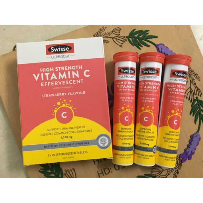 (Mẫu Mới) Viên Sủi Vitamin C Swisse Ultiboost High Strength C 1000mg Úc