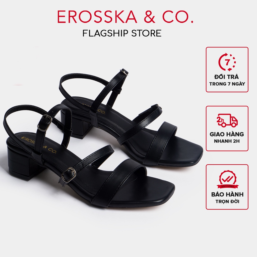 Giày sandal Erosska phối dây quai mảnh cao 3cm màu trắng - EB018