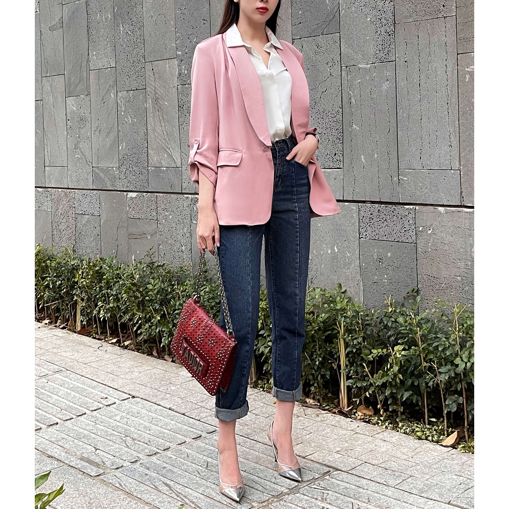 Áo blazer nữ 2 lớp công sở PEACH&BANANA, thiết kế thanh lịch, trẻ trung, chất liệu tuytsi mềm VDW1172 | BigBuy360 - bigbuy360.vn