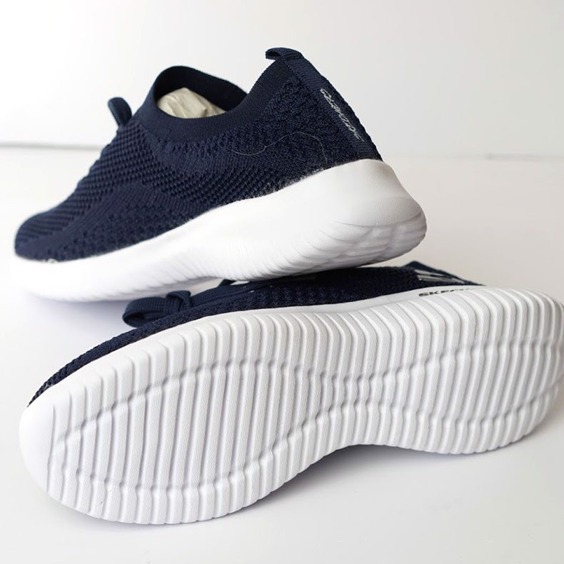 Giày thể thao Skech cổ chun nữ siêu nhẹ Knit mới- Navy