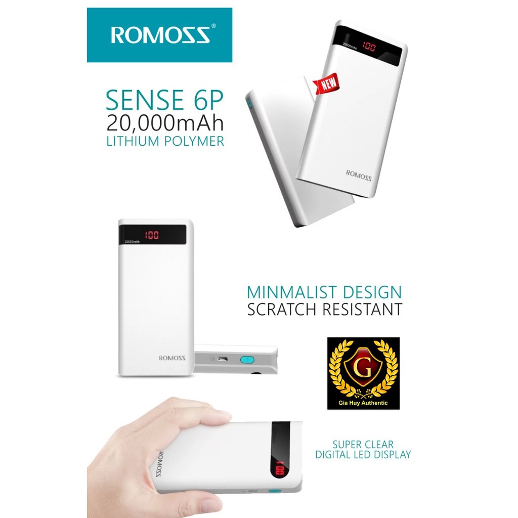 Pin sạc dự phòng ROMOSS SENSE 6P 20000mAh