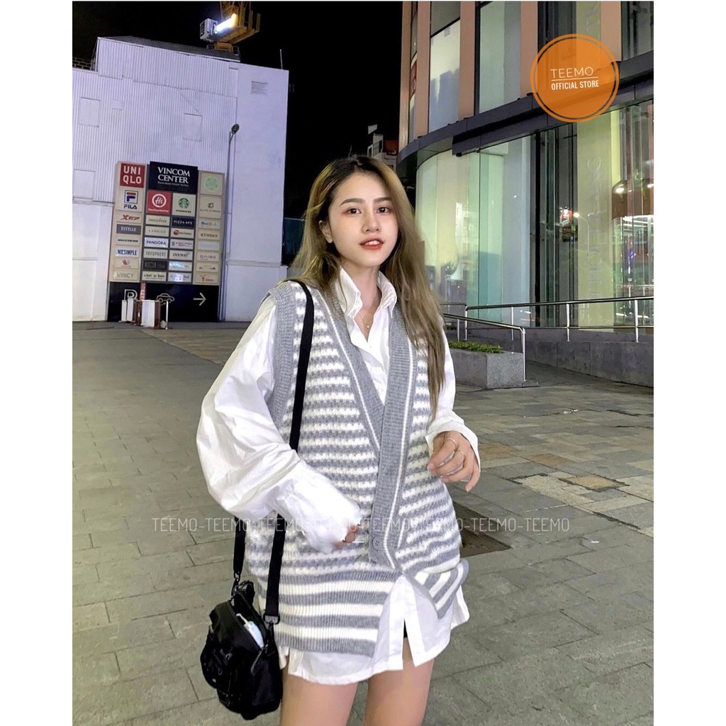Áo ghile len chéo vạt 2 cúc,áo nữ cực xinh xắn style học sinh trẻ trung 2110A01 (Có sẵn/ảnh thật) | BigBuy360 - bigbuy360.vn